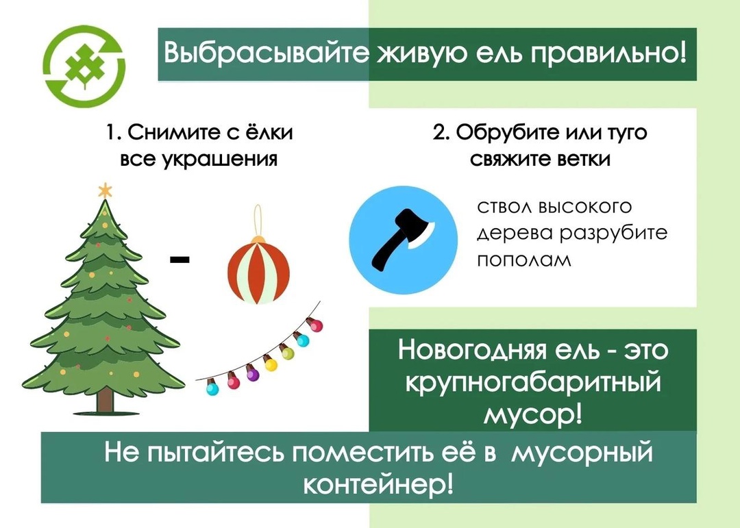 В период окончания новогодних праздников, напоминаем о правилах утилизации новогодних живых еле.